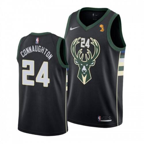 Bucks #24 Pat Connaughton Professional 2021 Finals NBA Jersey - Black