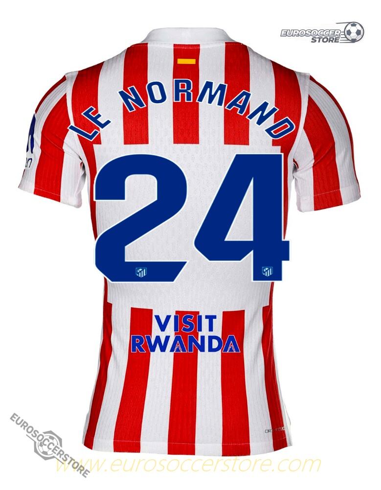 Atletico Madrid Home Jersey for LE NORMAND, 24 Version, Season 25-26