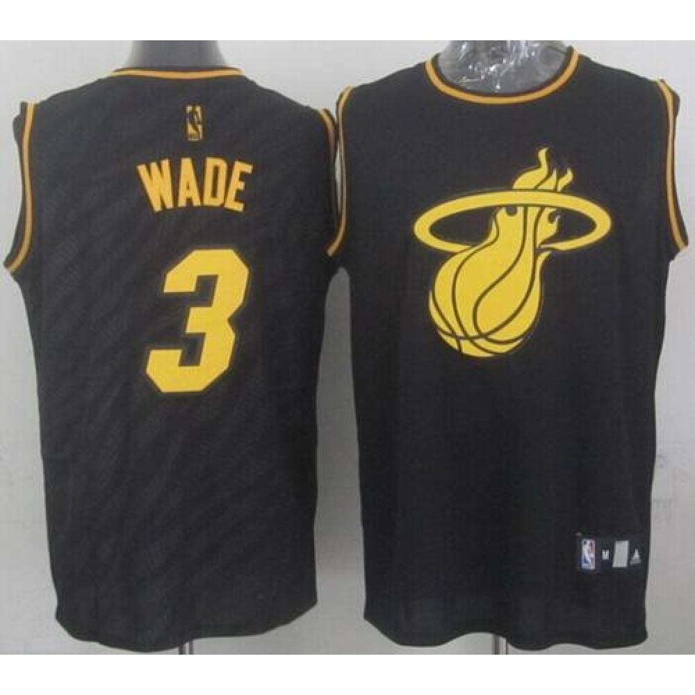 Fan Favorite Genuine Men's Miami Heat #3 Dwyane Black Basketball Jersey