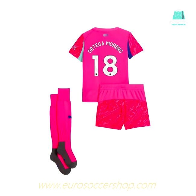 2025-2026 Man City Home Goalkeeper Mini Kit (Pink) (Ortega Moreno 18)