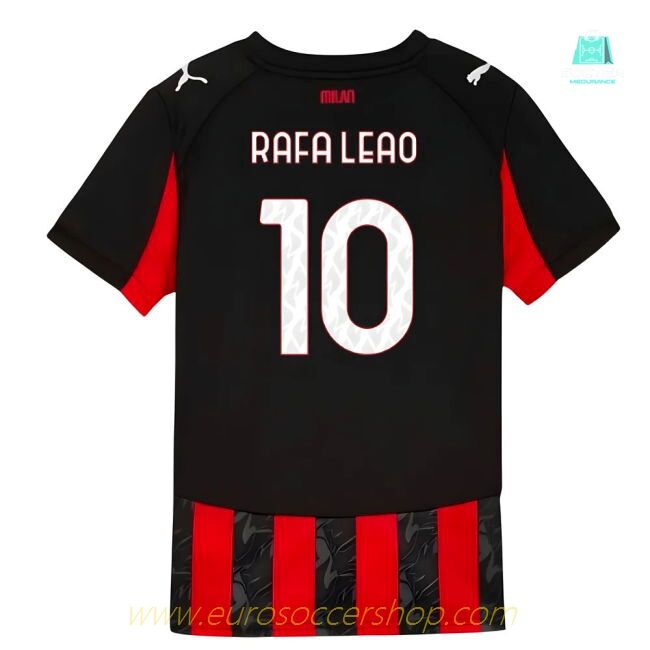 2025-2026 AC Milan Home Shirt (Kids) (Rafa Leao 10)