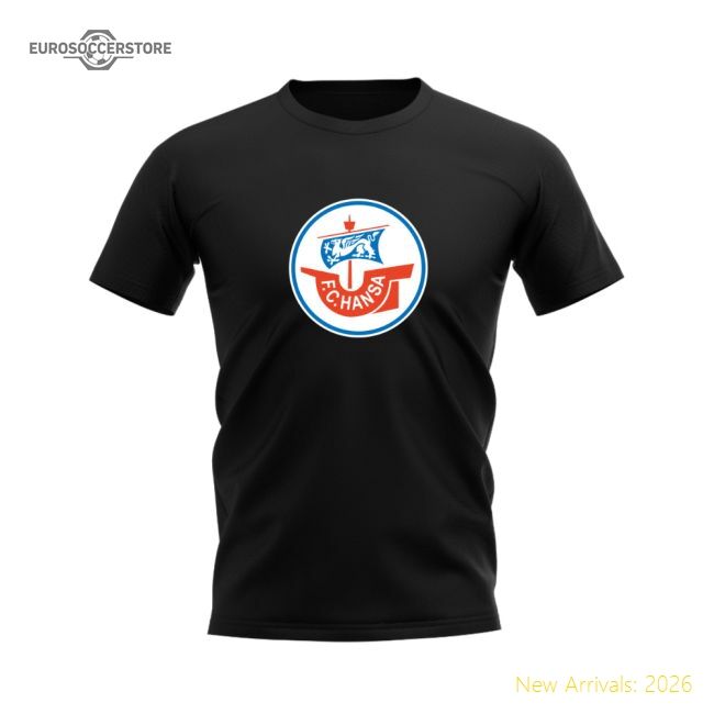 Top-grade Hansa Rostock Badge T-shirt (black) - Supporter Edition