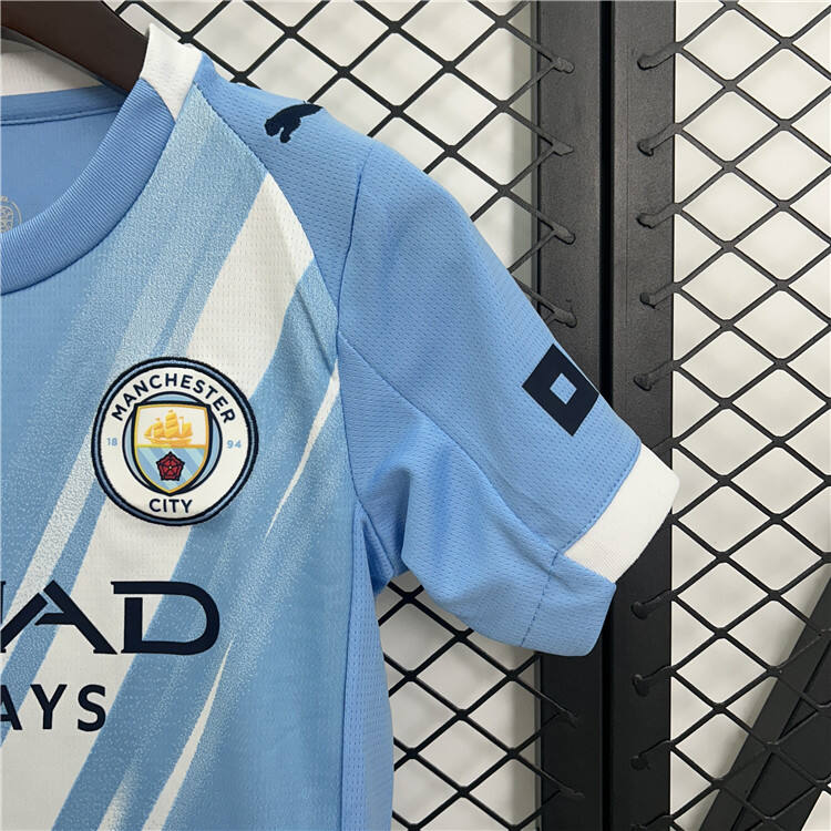 Kids Manchester City 2526 Home Kit ShirtShorts - Official Replica