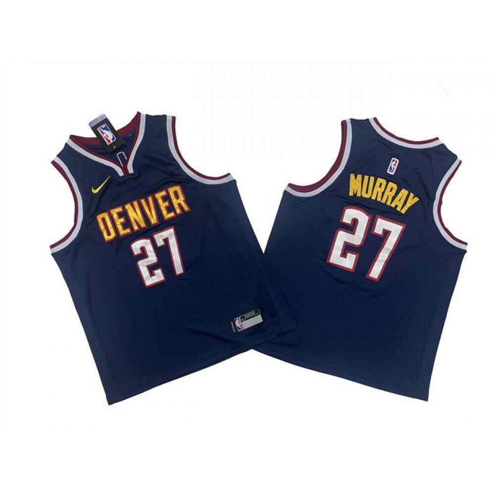 Elite Denver Nuggets 27 Navy Jersey - Basketball Fan Gear