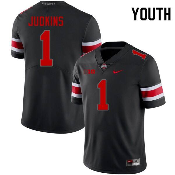 Youth(kids) Ohio State Buckeyes #1 Quinshon Judkins Authentic Football