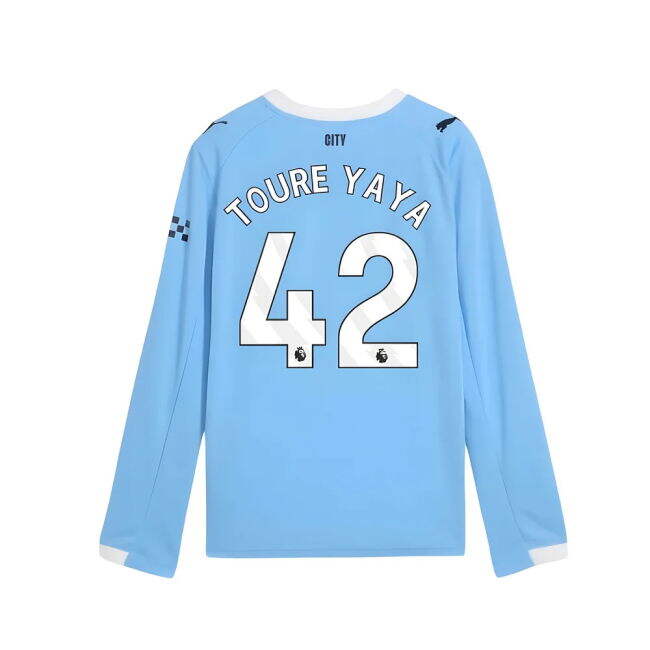 Kids Toure Yaya 42 Retro 2025-2026 Man City Home Heritage Jersey