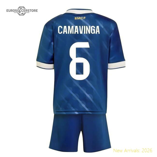 Premium-grade 2025-2026 Real Madrid Third Youth Kit (camavinga 6)