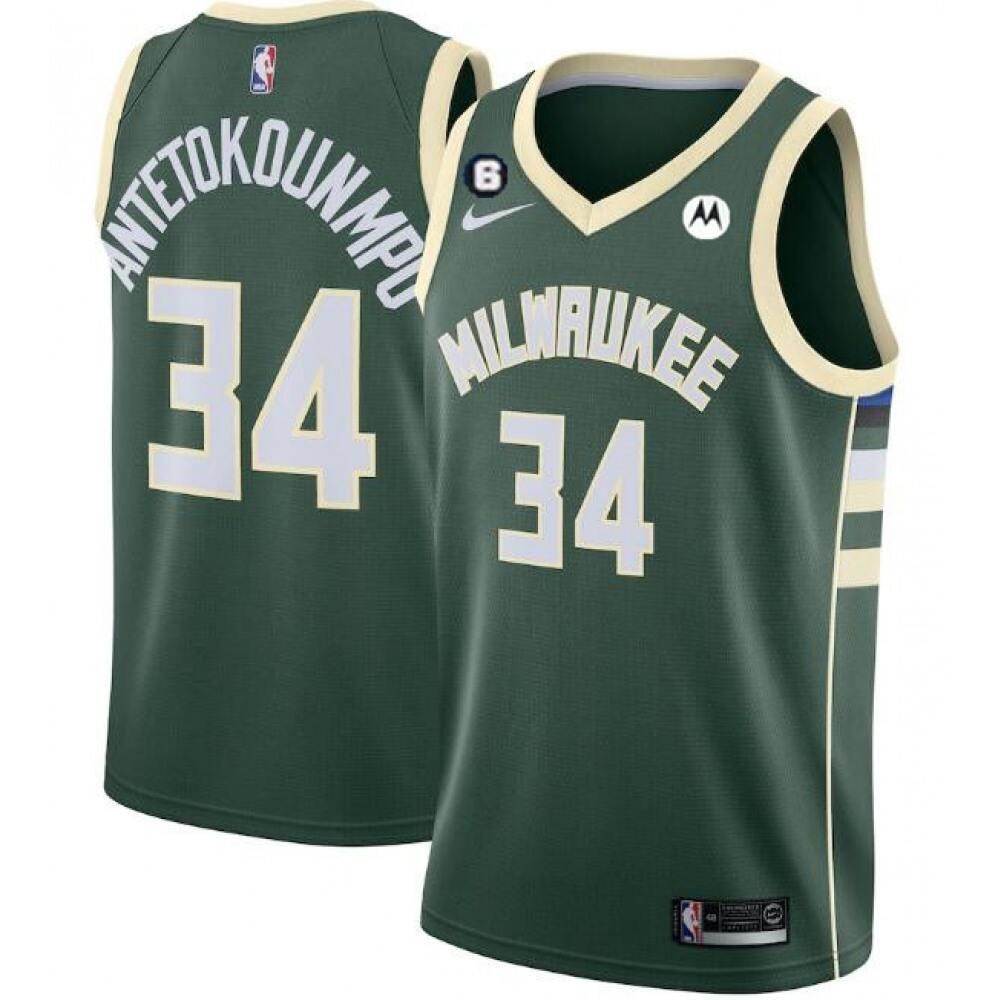 Performance Classic Men's MIL #34 Giannis White Basketball Jersey