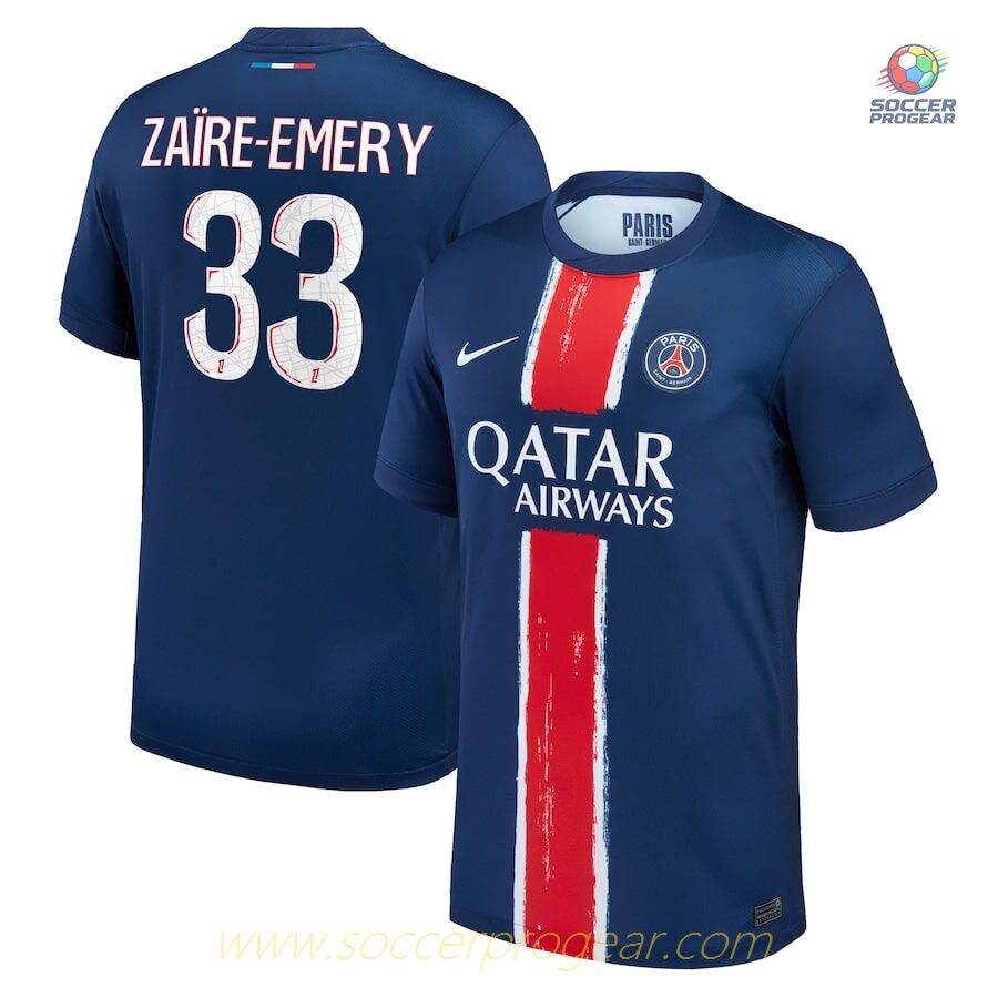 PSG Home Football Soccer Football Shirt 2024/25 Collection Zaire Emery