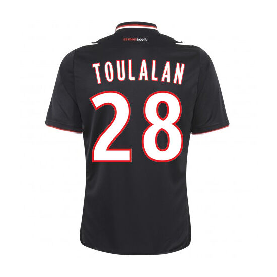 13-14 AS Monaco FC 28 Toulalan Away Black Jersey Shirt - Official