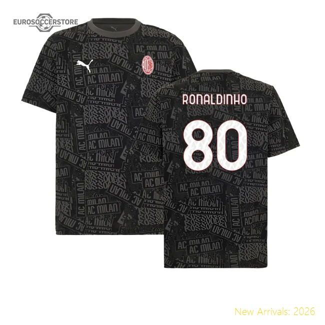 Premium-grade 2025-2026 Ac Milan Ftblculture Tee Aop (black) (ronal