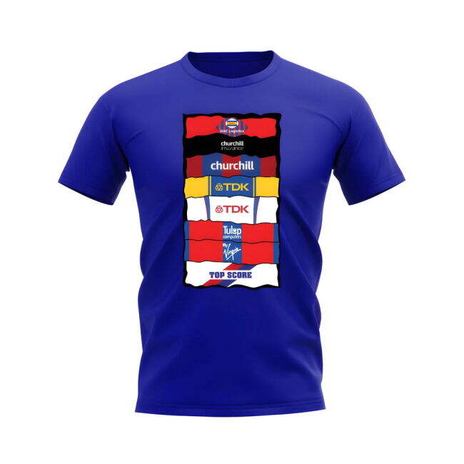 Crystal Palace Sponsor History T-shirt (Royal Blue)