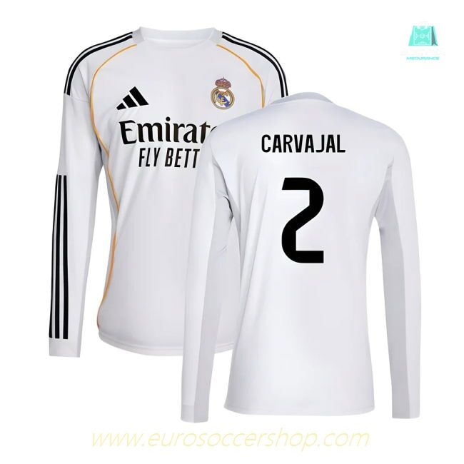 2025-2026 Real Madrid Long Sleeve Home Shirt (Carvajal 2)