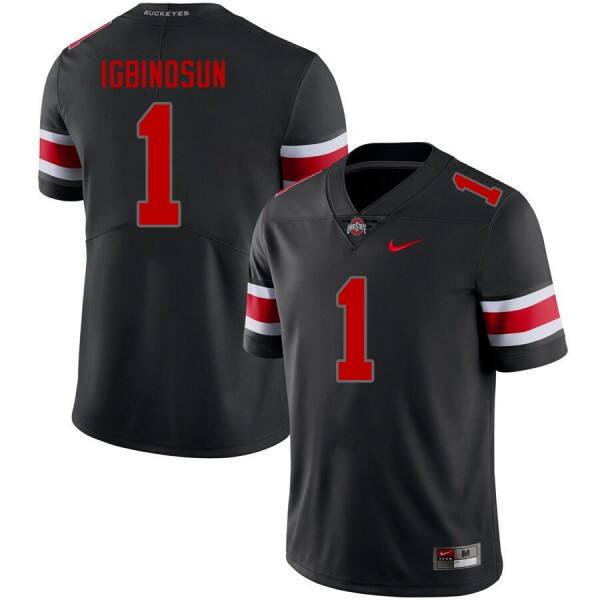 Men Ohio State Buckeyes #1 Davison Igbinosun Premium Football Jersey