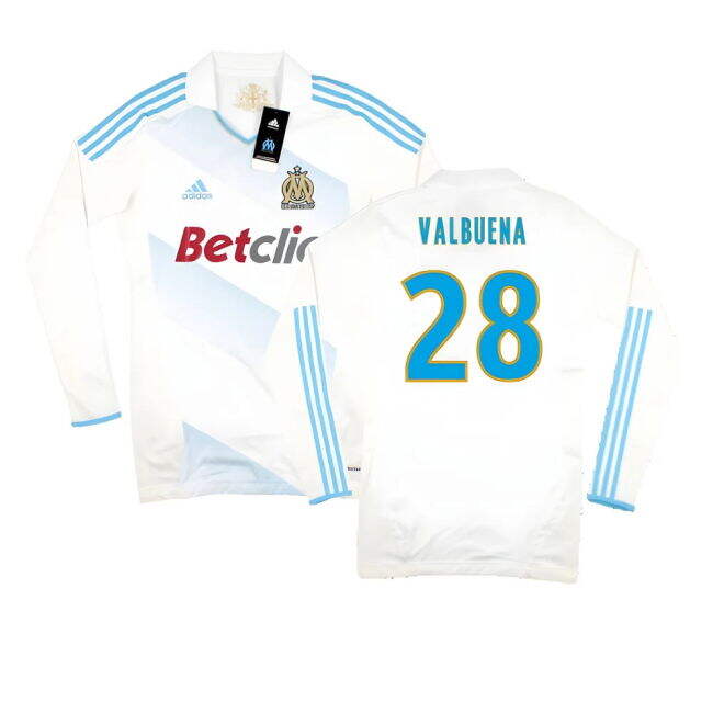 Marseille 2011-12 Player Spec Long Sleeve Home Shirt ((Excellent) L) (Valbuena 28)