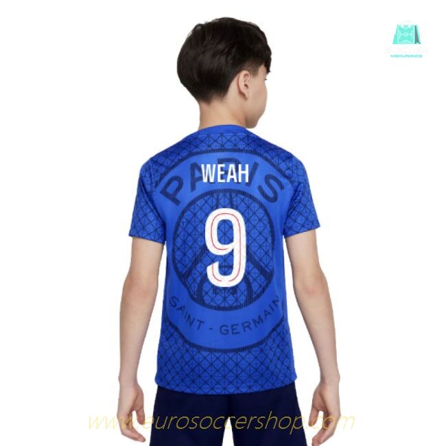 2025-2026 PSG Academy Pro Home Pre Match Shirt (Royal) - Kids (Weah 9)