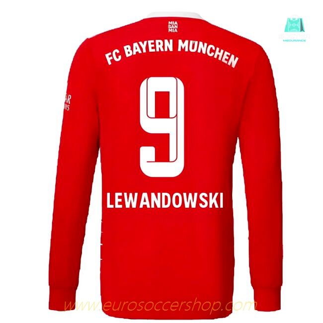 2022-2023 Bayern Munich Long Sleeve Home Shirt (LEWANDOWSKI 9)