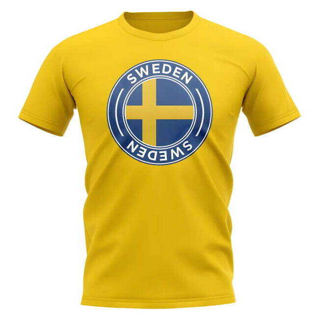 Sweden Football Badge T-Shirt (Yellow)