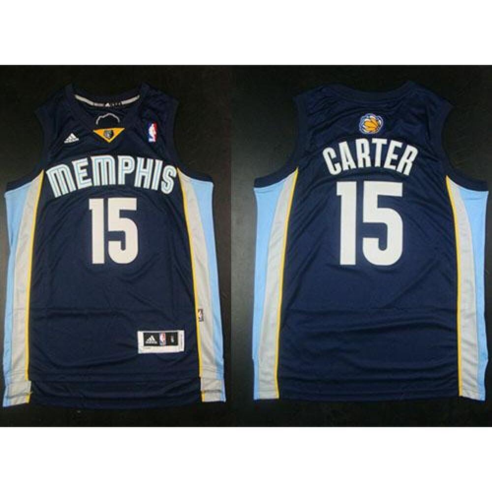 Grizzlies #15 Vince Carter Revolution 30 Dark Blue Stitched NBA Jersey