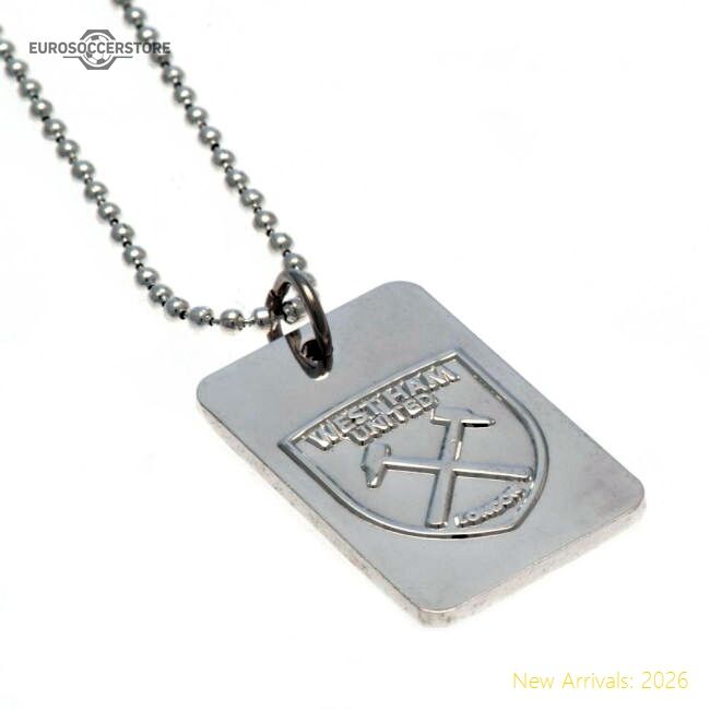Excellent West Ham United Fc Silver Plated Dog Tag  Chain