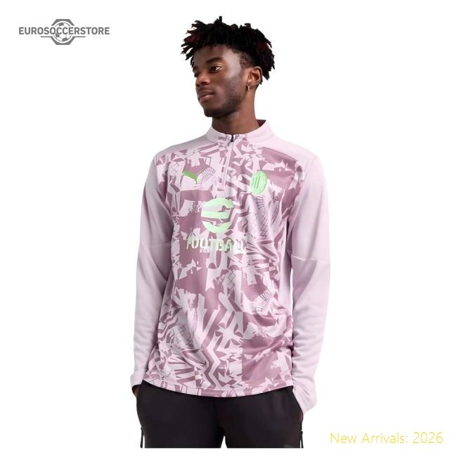 Excellent 2024-2025 Ac Milan Prematch 14 Zip Top (grape)