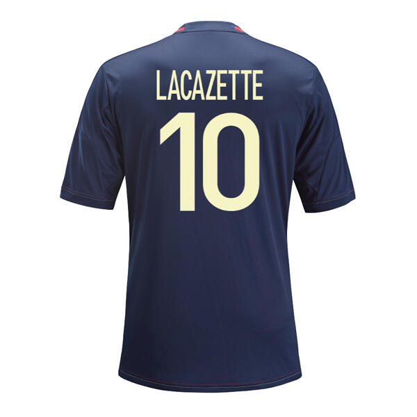 13-14 Olympique Lyonnais 10 Lacazette Away Black Jersey Shirt -