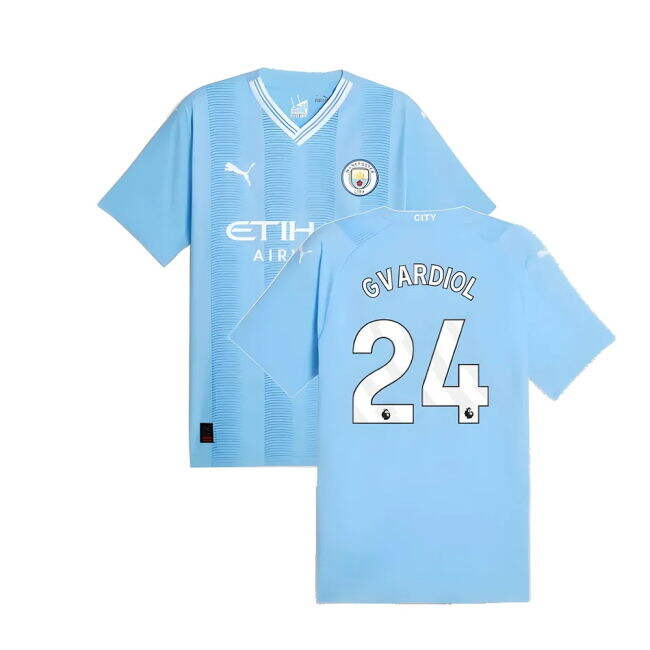 2023-2024 Man City Authentic Home Shirt (Gvardiol 24) - authentic s...