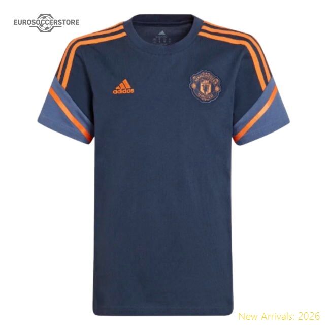 Authentic 2022-2023 Man Utd Training Tee (crew Navy) - Kids - Premium