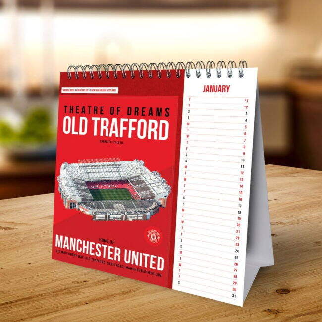 Manchester United FC Desktop Calendar 2026 - high quality