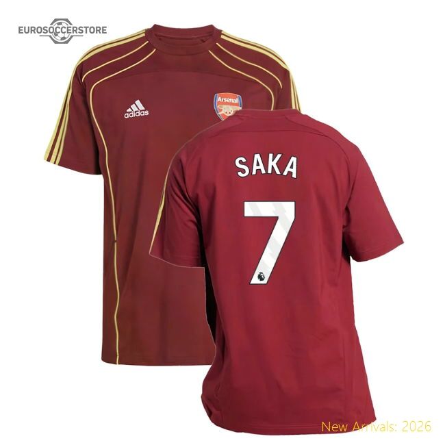 Authentic 2025-2026 Arsenal Ubp Tee (noble Maroon) (saka 7) - Premium