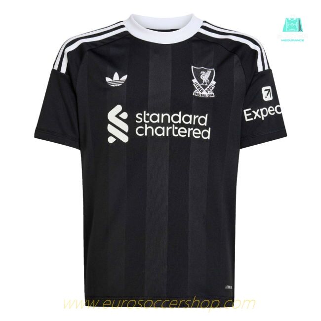 2025-2026 Liverpool Third Goalkeeper Shirt (Black) - Kids (Your Name)