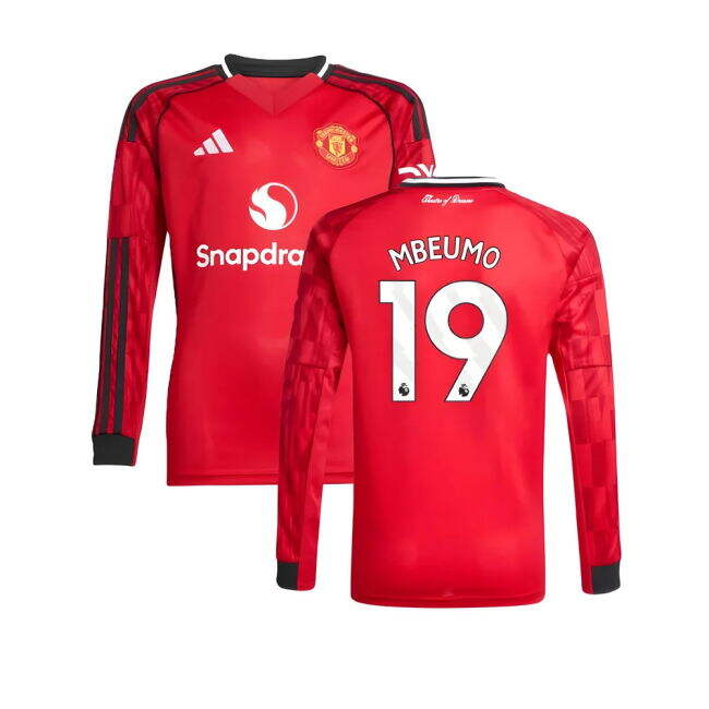 2025-20 Man Utd Home Football Shirt Mbeumo Name & Number L M S Kids