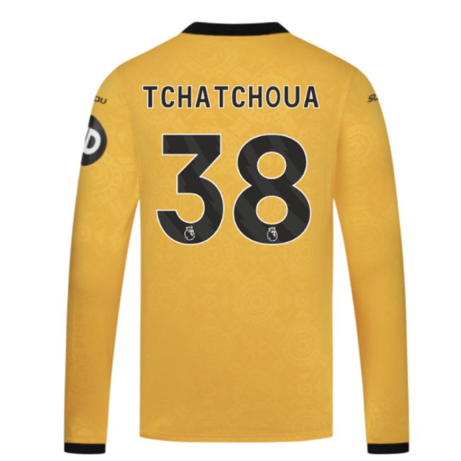 2025-2026 Wolves Long Sleeve Home Shirt (Tchatchoua 38) (Limited Ed...