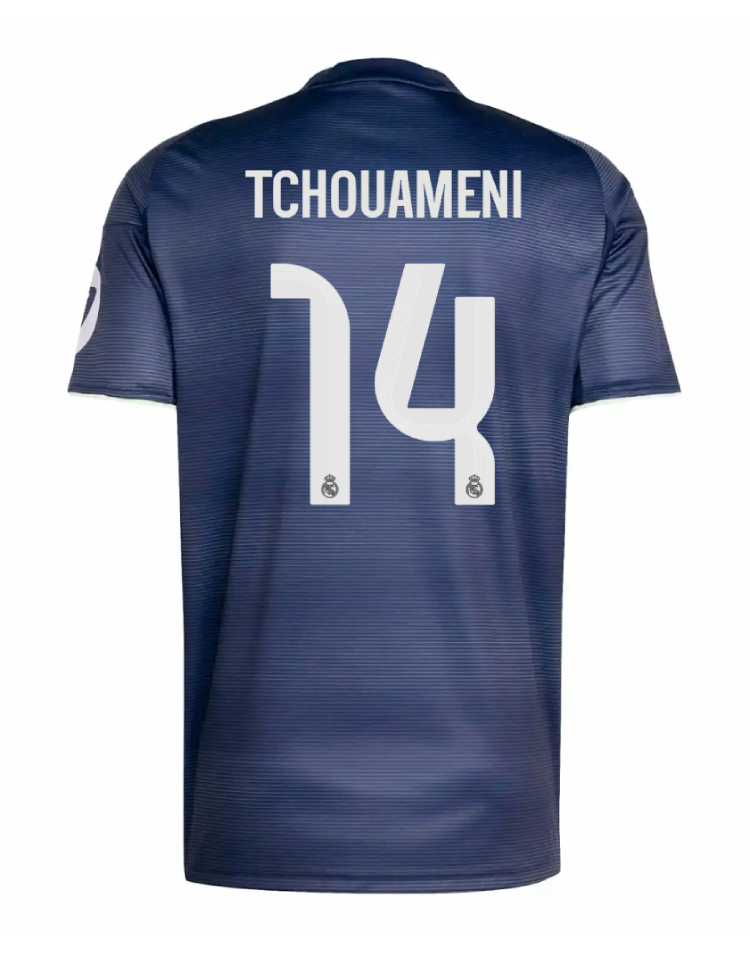 Real Madrid's 25-26 Season Away Jersey Featuring Tchouameni, Number 14