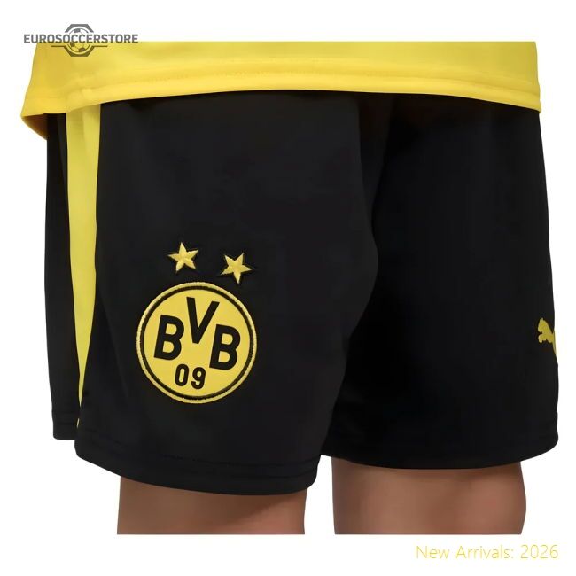 2025-2026 Borussia Dortmund Home Athletic Shorts (black) - Kids