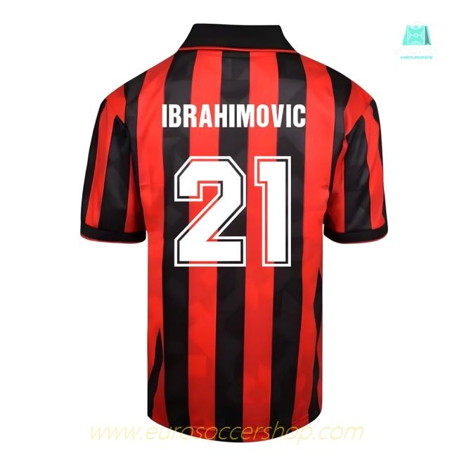 Score Draw AC Milan 1994 Retro Football Shirt (Ibrahimovic 21)