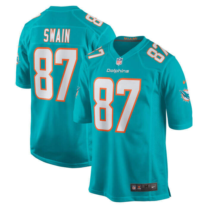Men's Miami Dolphins Freddie Swain Nike Aqua Game Jersey