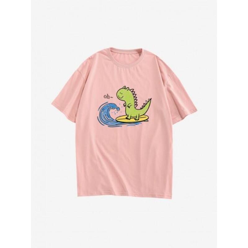 Cartoon Print Loose Casual T Shirt SU0058