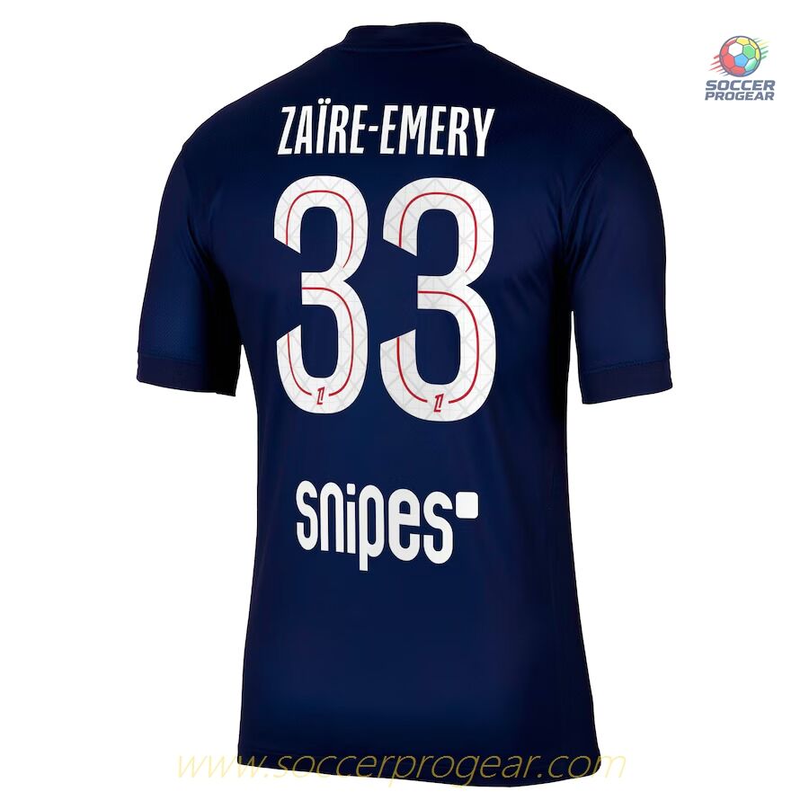 PSG Home Youthren's Football Kit Team Jersey 2025-26 Edition Zaire Emery