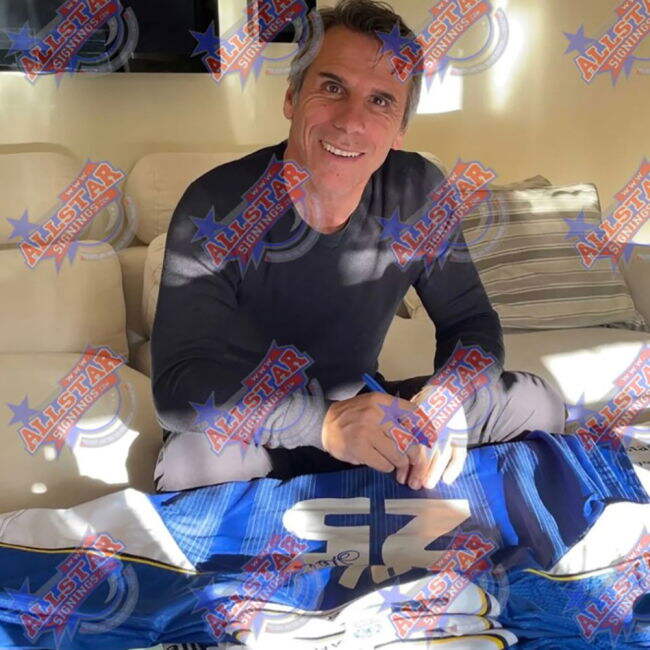 Chelsea FC 1998 Zola Signed Shirt (Framed) - high quality