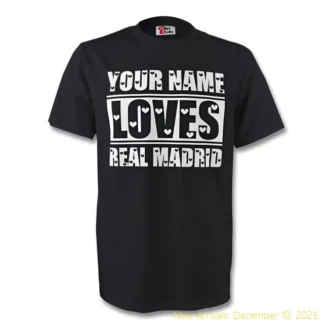 Top Grade RM Your Name Loves Real Madrid T-shirt (black) - Kids