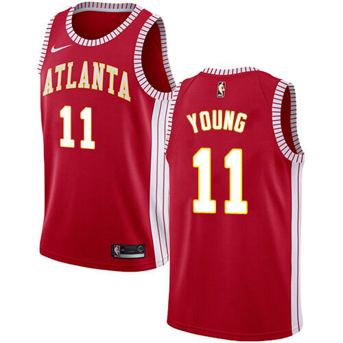 Hawks #11 T. Young Top-Grade 2024 Statement NBA Jersey - Red Swingman