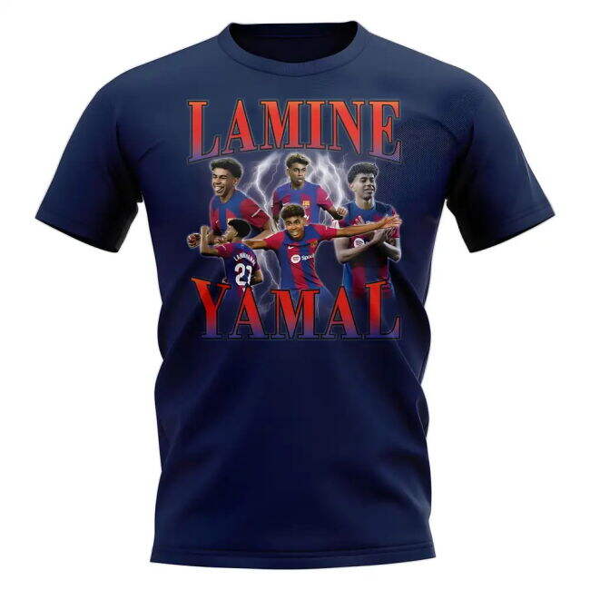 Lamine Yamal Barcelona Bootleg T-Shirt (Navy)