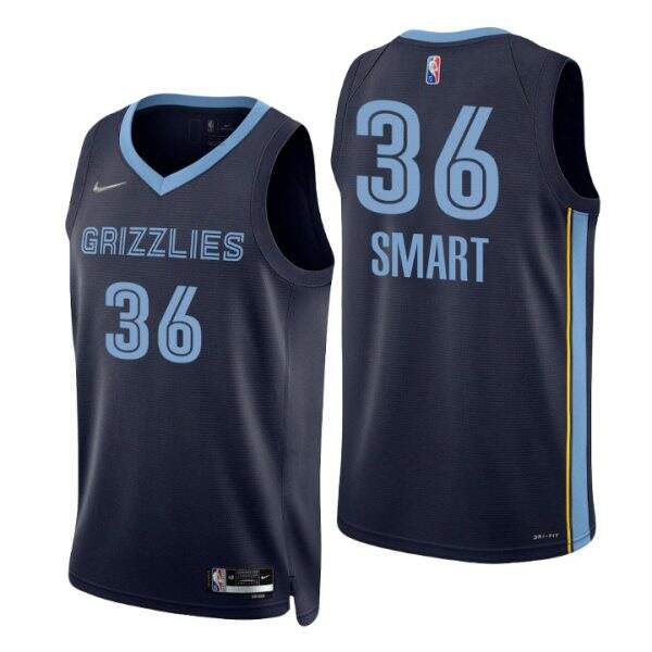 Nike Grizzlies #36 Marcus Smart Navy Men¡¯s 2021-22 NBA 75th Anniversary Diamond Swingman Jersey ¨C Icon Edition
