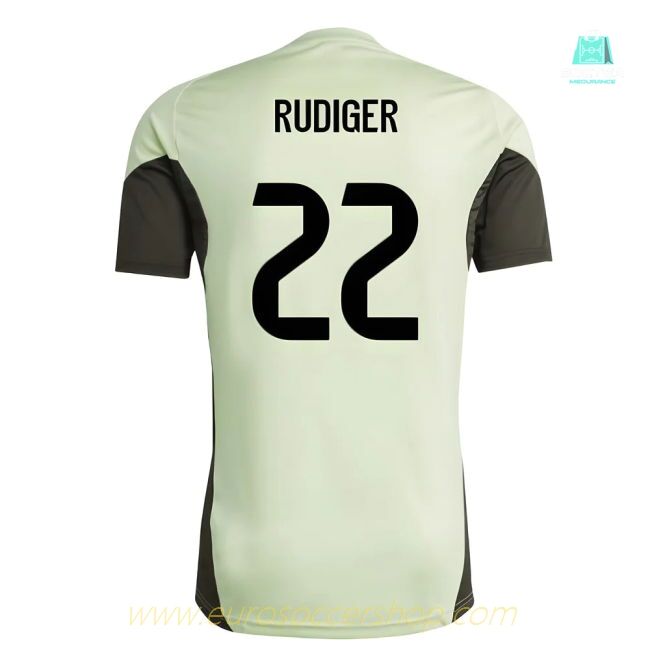 2025-2026 Real Madrid Training Jersey (Almost Lime) (Rudiger 22)