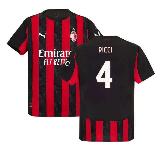 2025-2026 Ac Milan (acm) Home - Authentic - Italian League