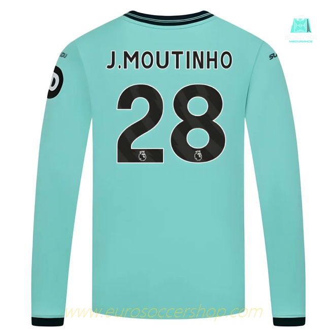 2025-2026 Wolves Long Sleeve Away Shirt (Kids) (J.Moutinho 28)