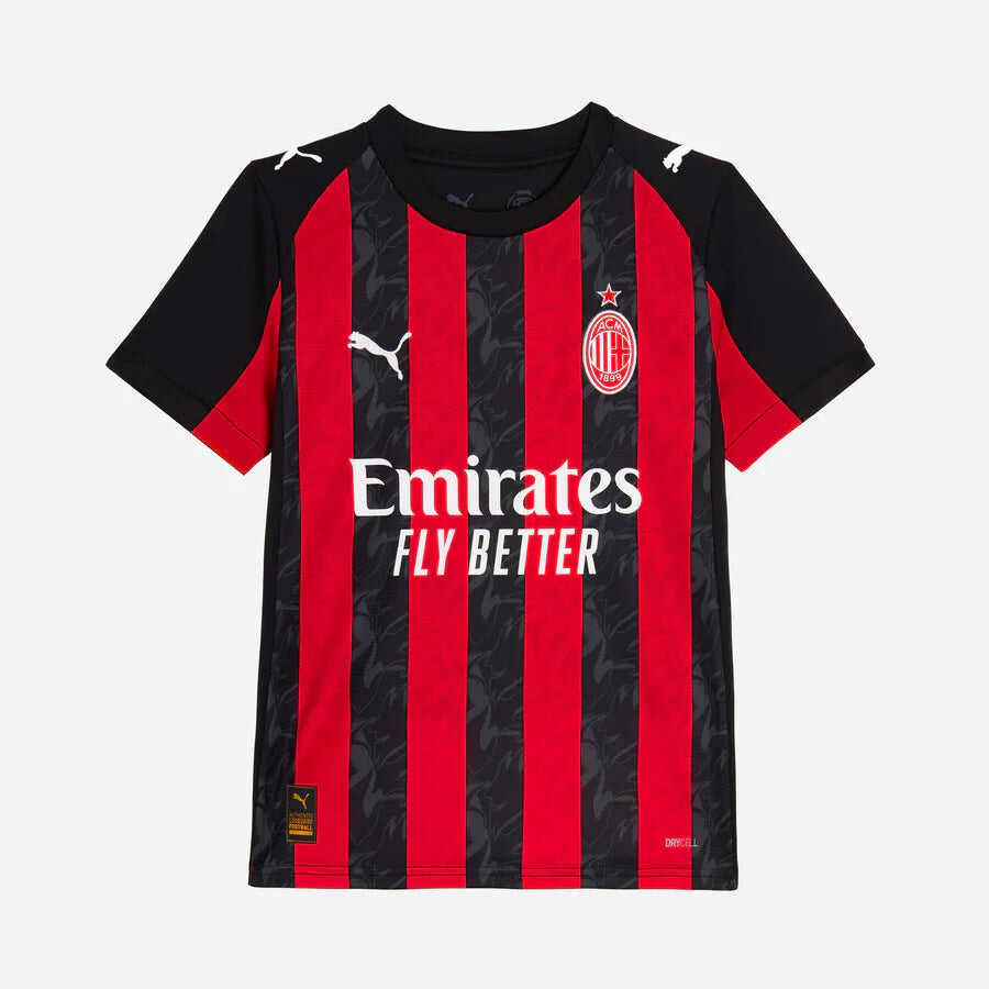 Kid's AC Milan Home Soccer Jersey Kit(Jersey+Shorts) 2025/26Authentic