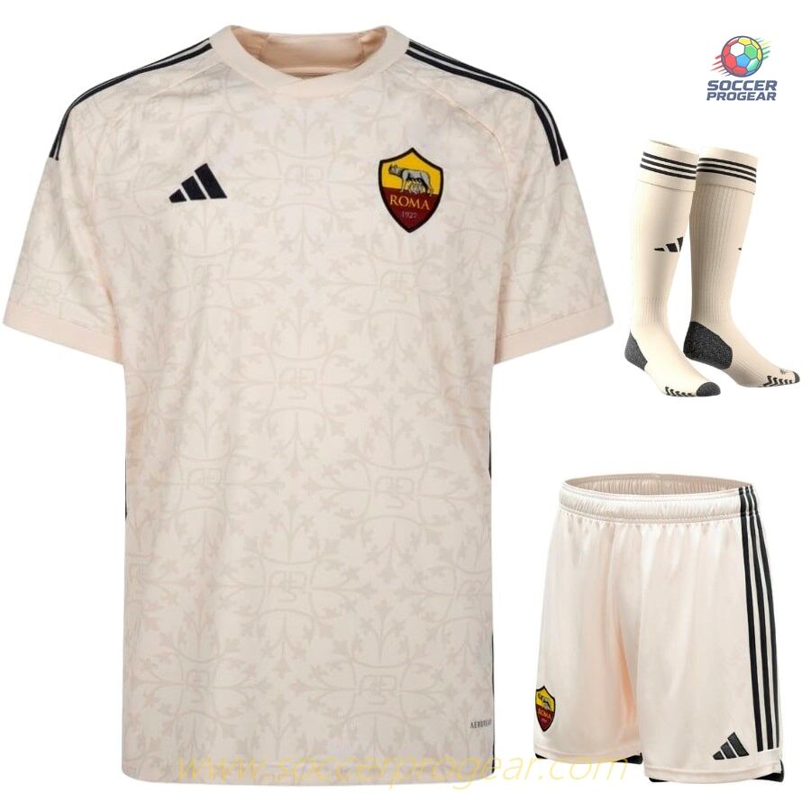 AS Roma Away Youth Soccer Uniform Football Shirt 2023 2024