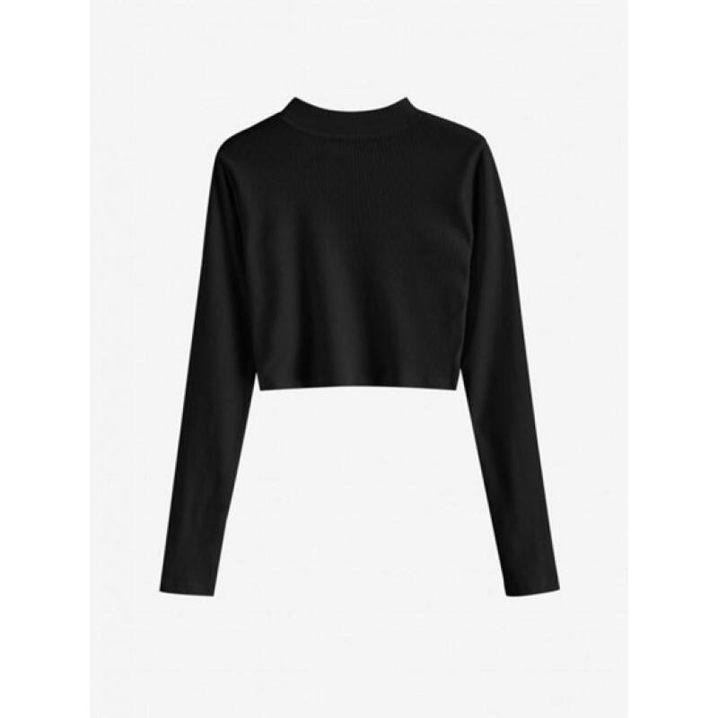 Crew Neck Sun Embroidered Crop Top FC8810